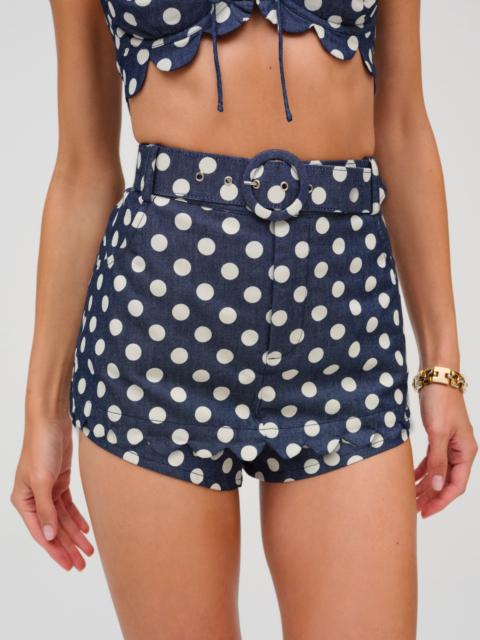 For Love & Lemons Dolly Denim Dot Skort