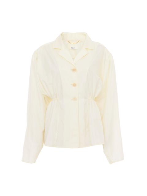 Chloé Technical Silk-Blend Taffeta Top neutral