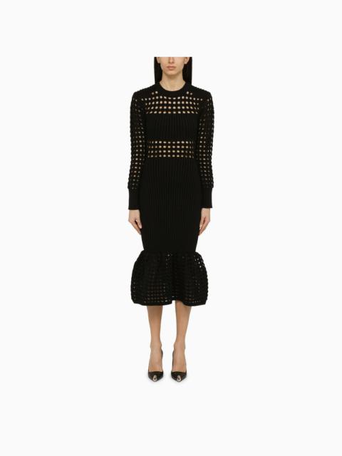 Alexander McQueen Black knitted midi dress