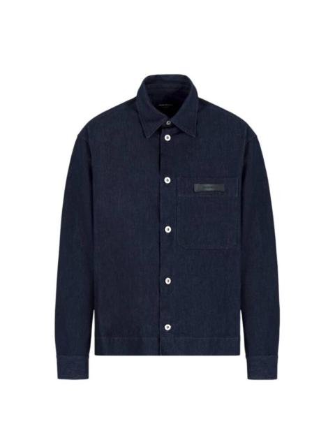 EMPORIO ARMANI Emporio Armani Icon Capsule Cotton Denim Blouson, Brand Size 48 (US Size 38)