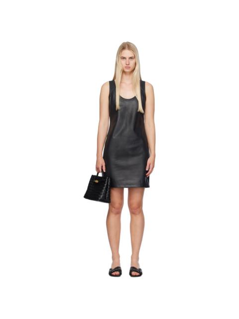 Bottega Veneta Black Nappa Leather Minidress