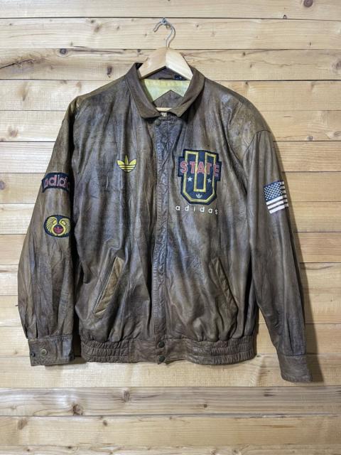 adidas Vintage Adidas OLYMPIA 80s American Born USA leather jacket