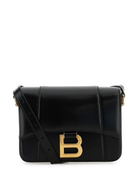 BALENCIAGA Black leather small Hourglass crossbody bag