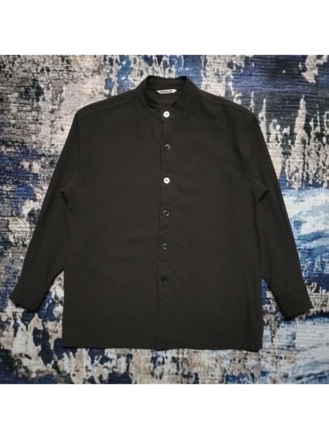AURALEE Vintage Auralee Wool Brown Collarless Shirt