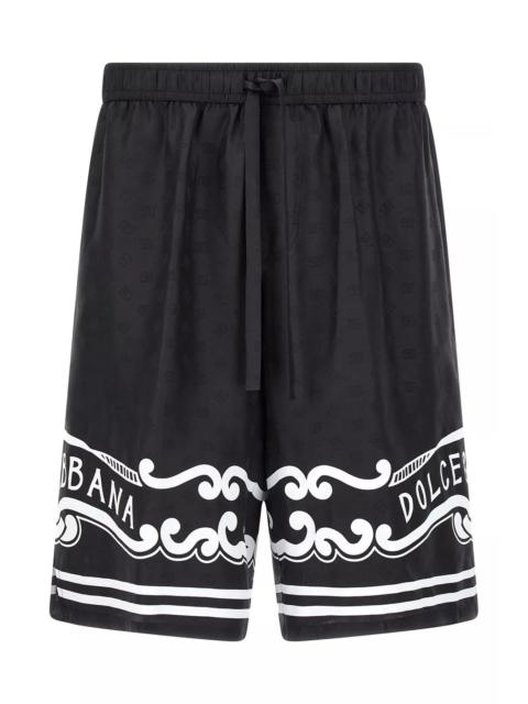 Dolce & Gabbana Men Bandana Silk Bermuda Shorts