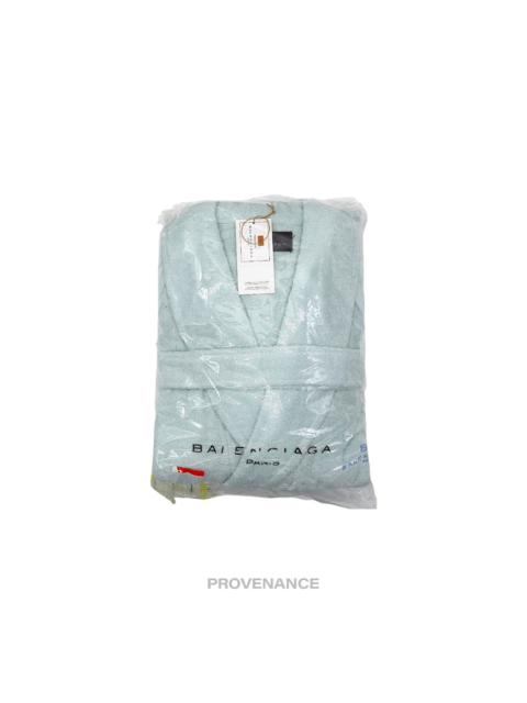 BALENCIAGA Balenciaga BB Logo Embroidered Robe - Powder Blue Terry