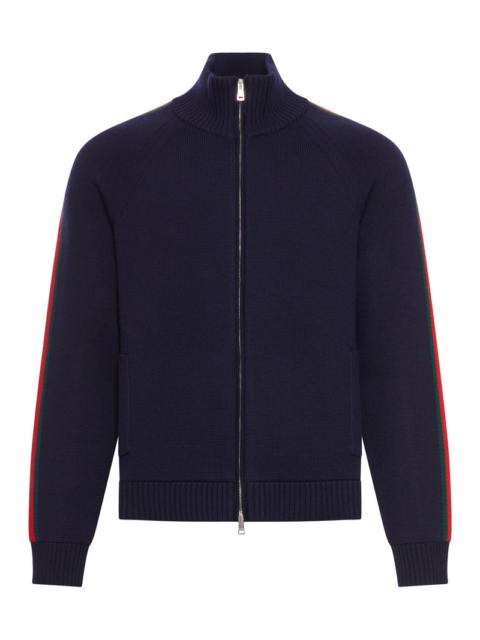 GUCCI Gucci Men Wool Jacket With Zip And Side Web Band