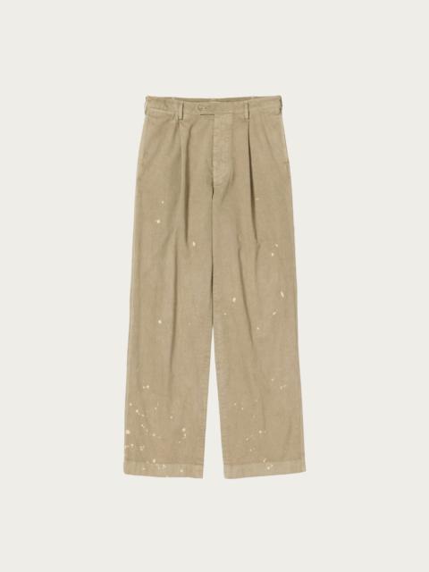 AURALEE Garment-Dyed Finx Light Chino One-Tuck Wide Pants - Beige