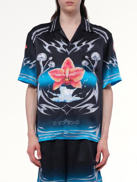 CASABLANCA Silk Satin Blades Shirt in Multicolour