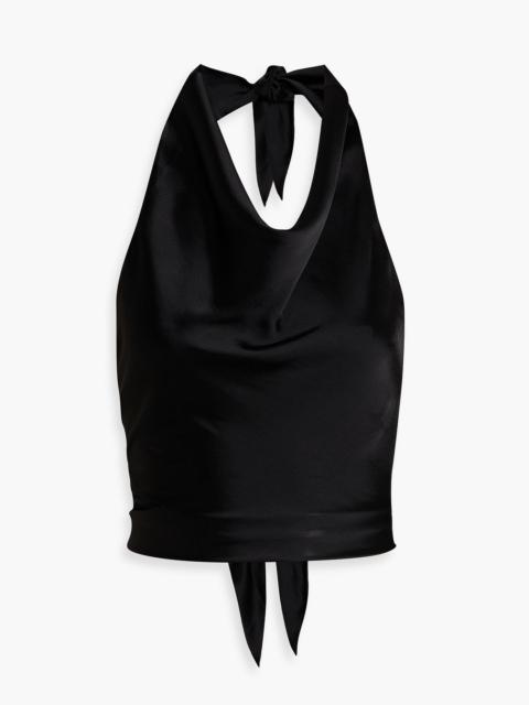 MATTEAU Draped satin halterneck top