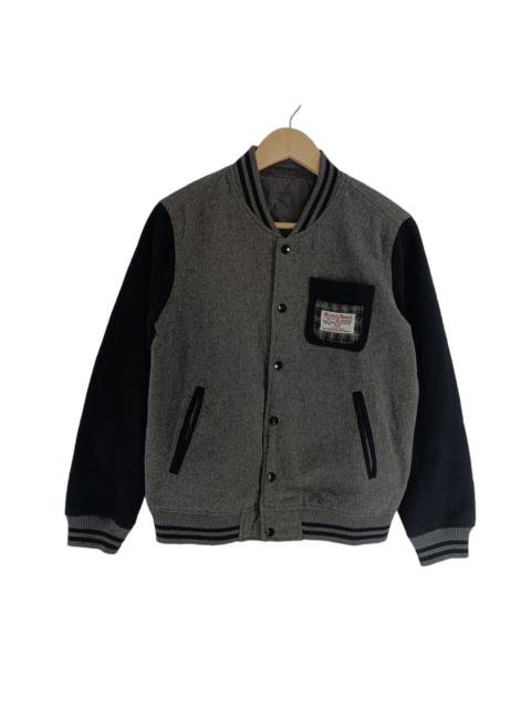 Other Designers Vintage - Harris Tweed Wool Varsity Jacket