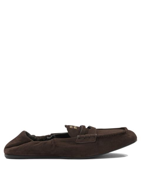 Miu Miu Miu Miu Ruches Loafers Brown Women
