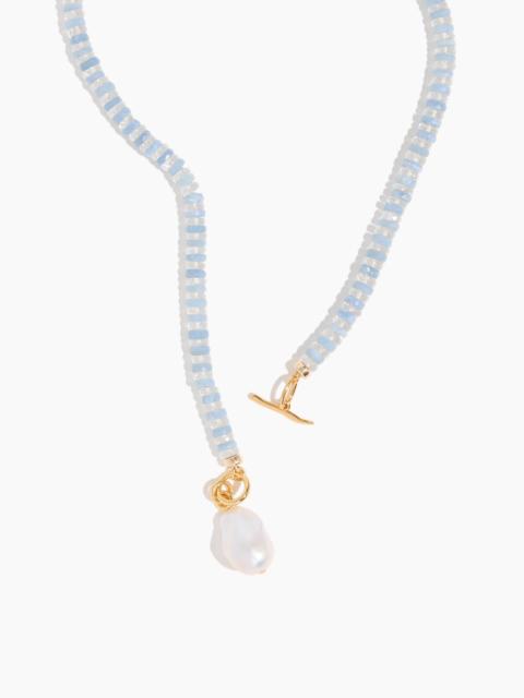 LIZZIE FORTUNATO Pearl Isle Necklace in Mist Blue