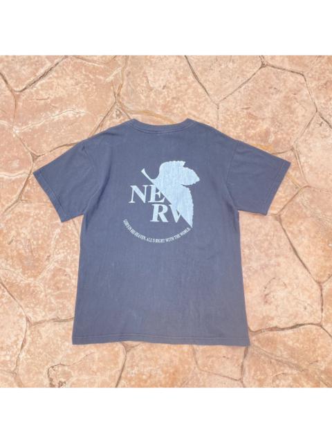 Other Designers Thrashed Faded Vintage 90s Nerv Evangelion Neon Genesis Tee