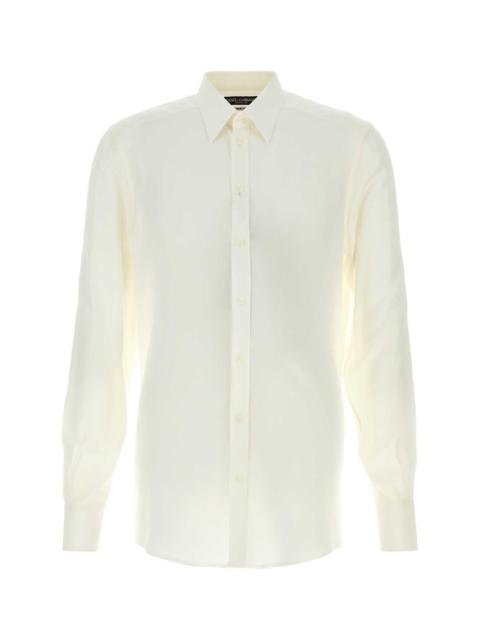 Dolce & Gabbana Dolce & Gabbana Men White Crepe Shirt