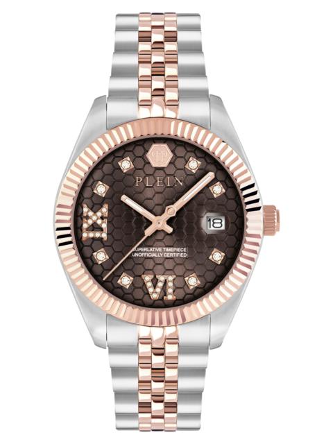 PHILIPP PLEIN PHILIPP PLEIN Date Superlative Bracelet Watch, 34mm in Ip Rose Gold at Nordstrom