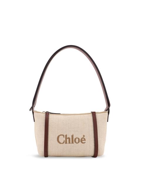 Chloé Chloé Chloé Carry Canvas Shoulder Bag With Logo Embroidery