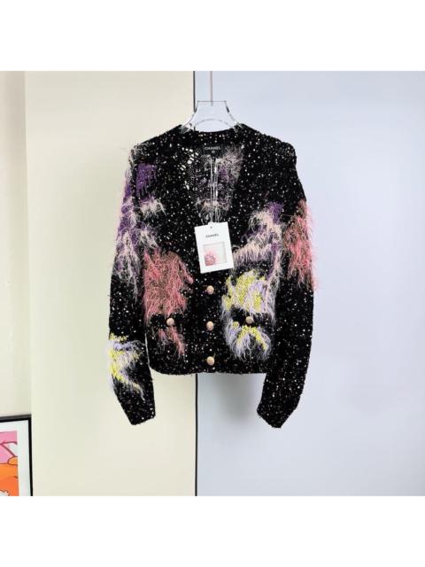 CHANEL Chanel 24C sequined and feathered knit cardigan jacket