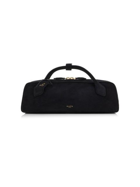Alaïa Le Teckel Suede Clutch black