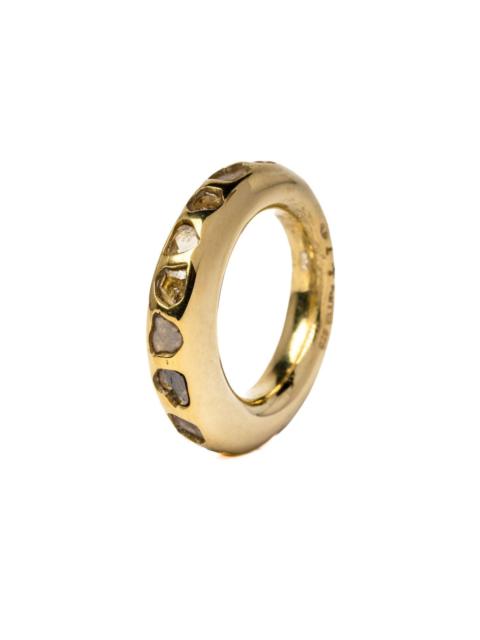 Spacer sterling-silver diamond ring