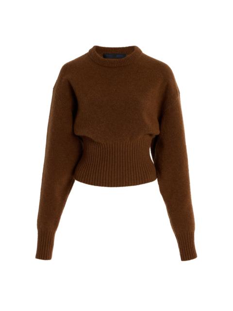 Proenza Schouler Randi Cropped Wool Sweater brown