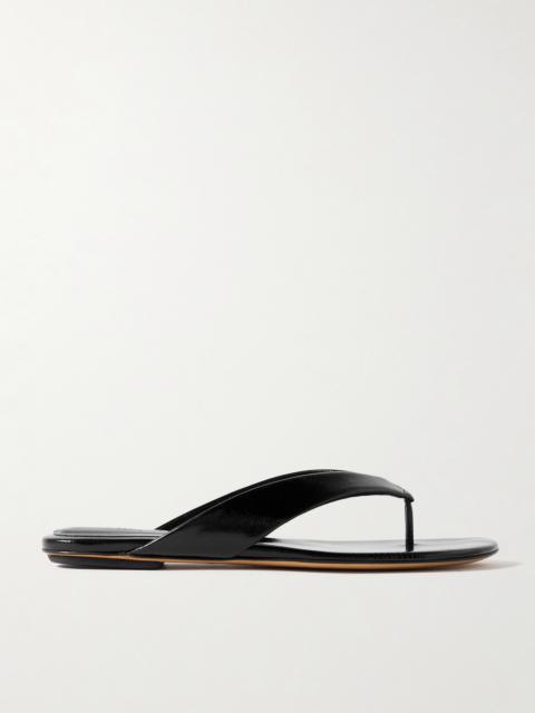 LE MONDE BÉRYL Eel-effect Leather Sandals