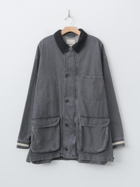 YOKE Vintaged Denim Coverall Half Coat - Black