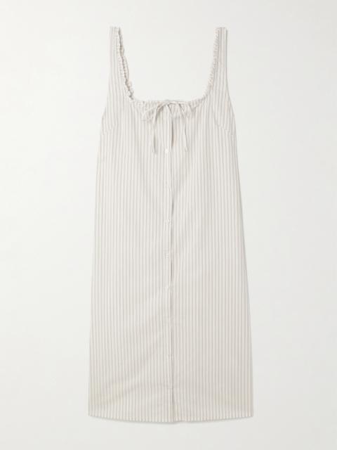 DEIJI STUDIOS Ruffled Striped Organic Cotton-poplin Dress