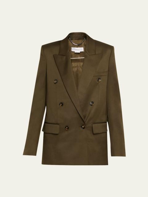 Stella McCartney Shiny Wool Double-Breasted Jacket