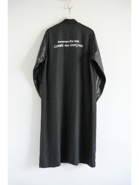 Yohji Yamamoto Comme Des Garcons 16AW Leather Sleeve Wool Staff Coat