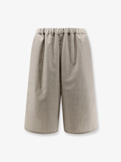 The Frankie Shop The Frankie Shop Nelis Mélange Virgin Wool Bermuda Shorts Beige