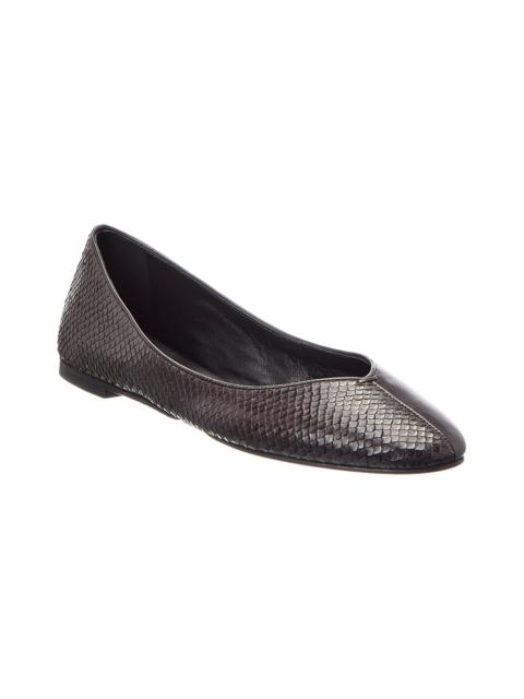 JACQUEMUS Jacquemus Panelled Python-Embossed Leather Flat