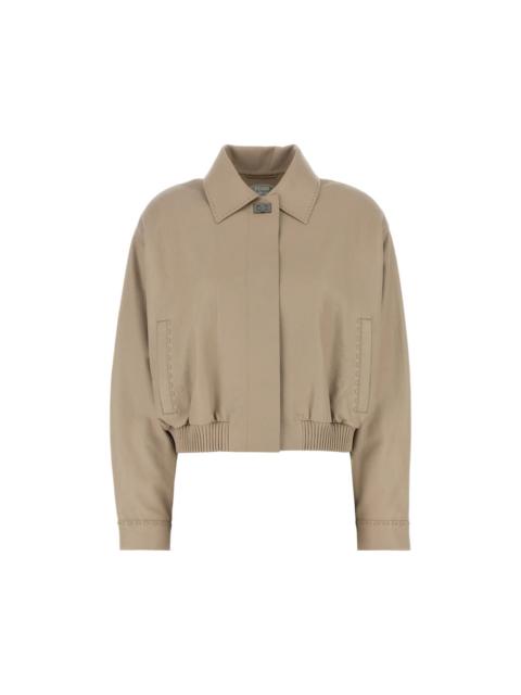 FENDI FENDI Cappuccino Leather Jacket New & Authentic (Women's siz