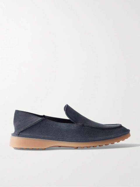 Collapsible-Heel Suede Loafers