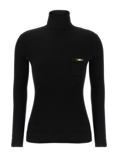 ELISABETTA FRANCHI Ribbed turtleneck sweater