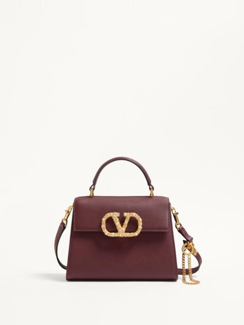 Valentino VALENTINO GARAVANI VSLING SMALL HANDBAG IN GRAINY CALFSKIN WITH JEWEL LOGO