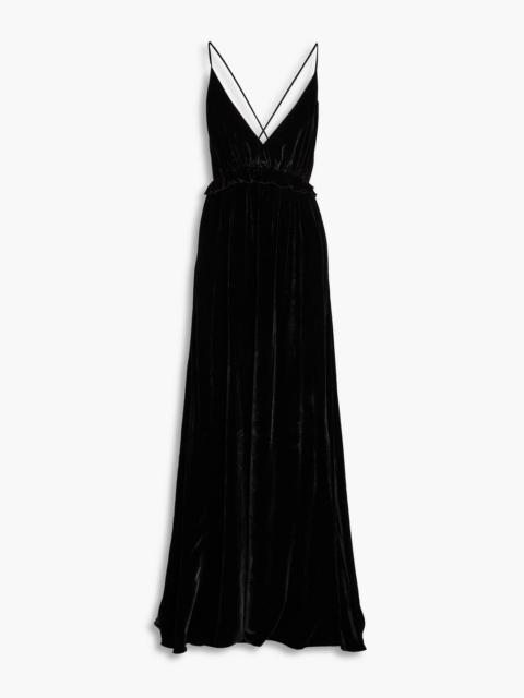 ULLA JOHNSON Lavinia ruffled velvet gown