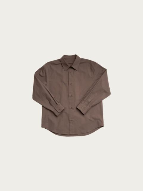 JAMES COWARD Filter Shirt - Taupe Cotton/Washi Typewriter