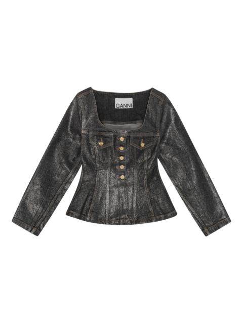 GANNI square-neck denim jacket