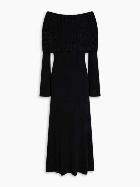 maje Ribbed-knit midi dress