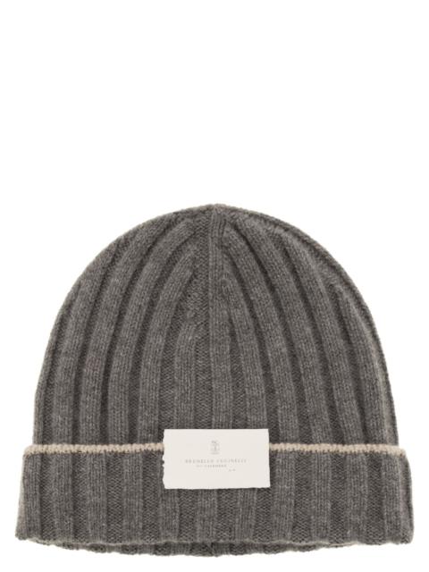 Brunello Cucinelli Men English Rib Cashmere Knit Beanie