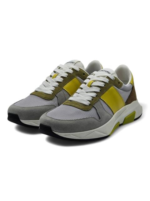 TOM FORD Jagga Leather-Trimmed Suede and Mesh Sneakers US 7 $990