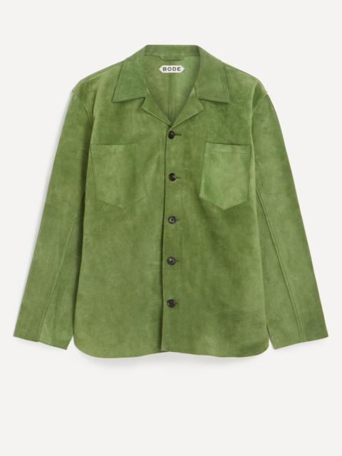 BODE Green Suede Overshirt