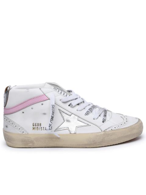 Golden Goose Woman Golden Goose 'Mid Star' White Leather Sneakers