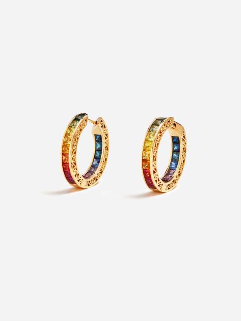 Dolce & Gabbana Multi-colored sapphire hoop earrings