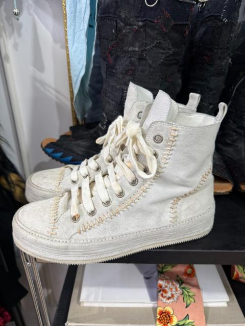 Ann Demeulemeester Ann demeulemeester hand-stitched locked suede sneakers