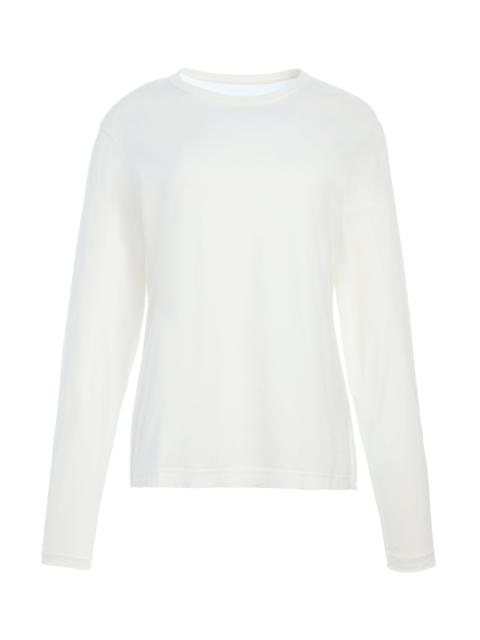GABRIELA HEARST Combe Long Sleeve T-Shirt in White Fine Cotton Jersey