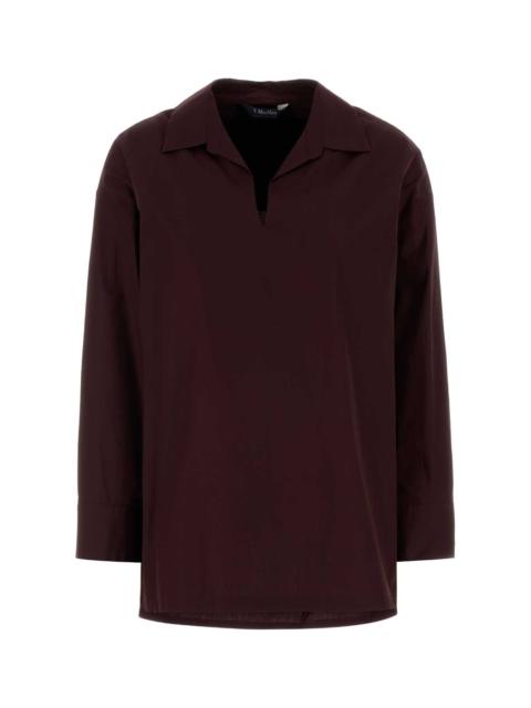 'S Max Mara S Maxmara Women Aubergine Poplin Cristel Blouse