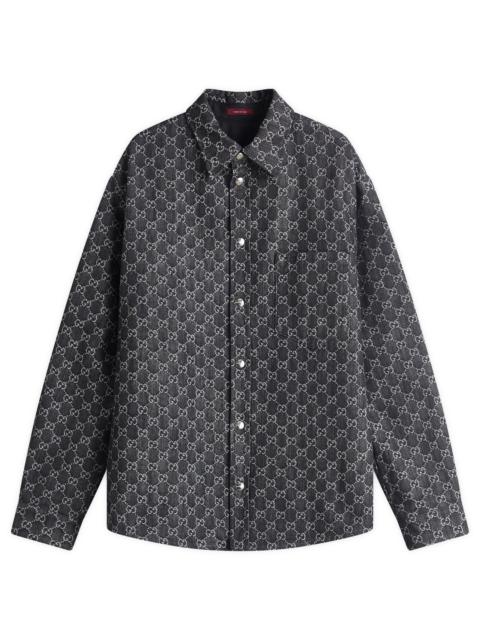 GUCCI Gucci Reversible GG Denim Jacquard Overshirt
