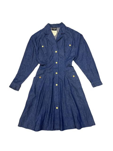 Other Designers VINTAGE 1980s CHANEL DENIM MIDI DRESS